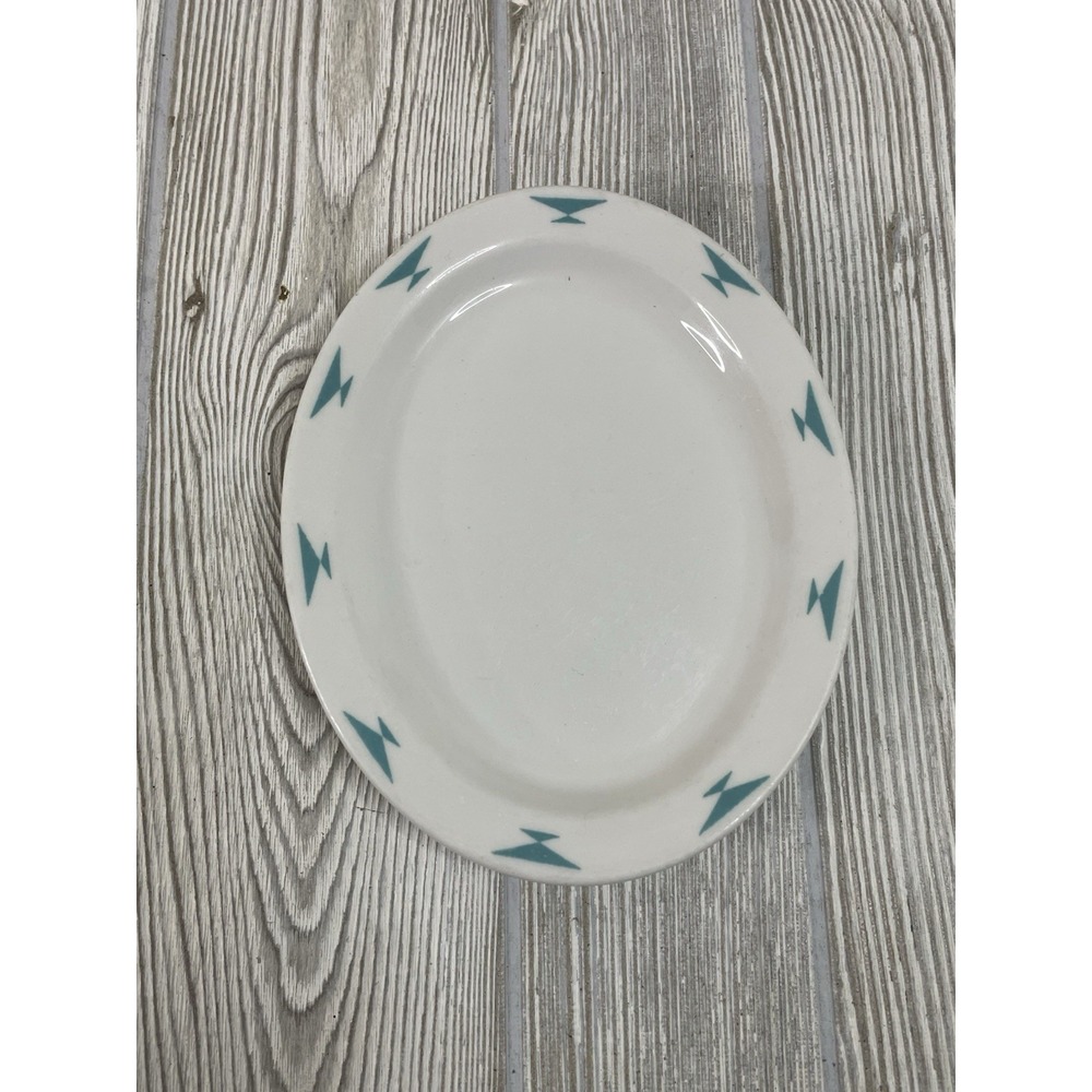 Vintage Homer Laughlin Atomic Diamond Restaurant Turquoise  7 X 5 1/2" Platter